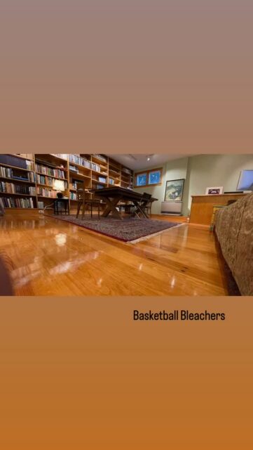Yellow pine Basketball bleachers pulled from Williamantic college in Connecticut available in their original form or milled t&g floor. Great for shelves, cladding and flooring! #reclaimedwood #reclaimed #reclaimedflooring #connecticut